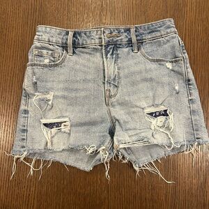 Old Navy Light Blue Distressed Denim Cutoff Shorts